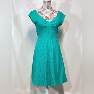 POSTMARK for ANTHROPOLOGIE Teal open back‎ midi dress size 8.